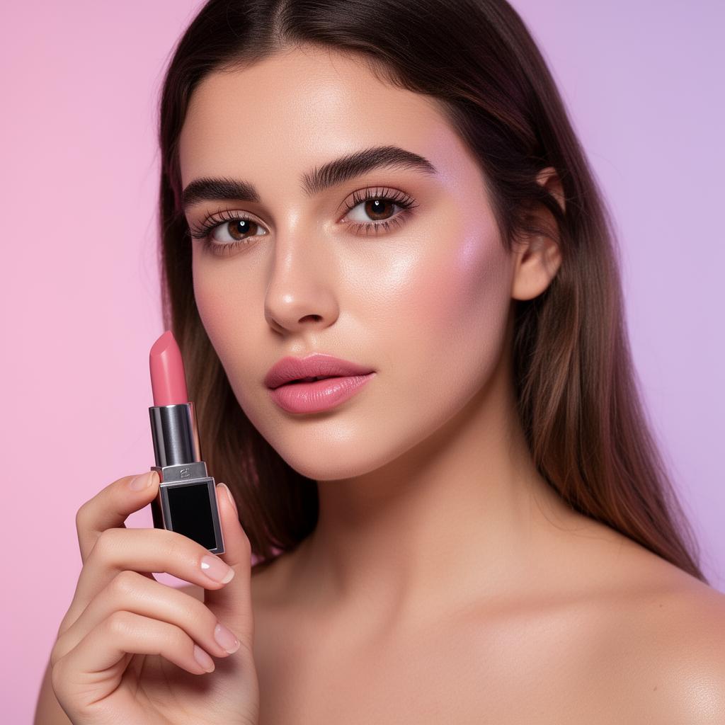 Influencer de belleza con producto