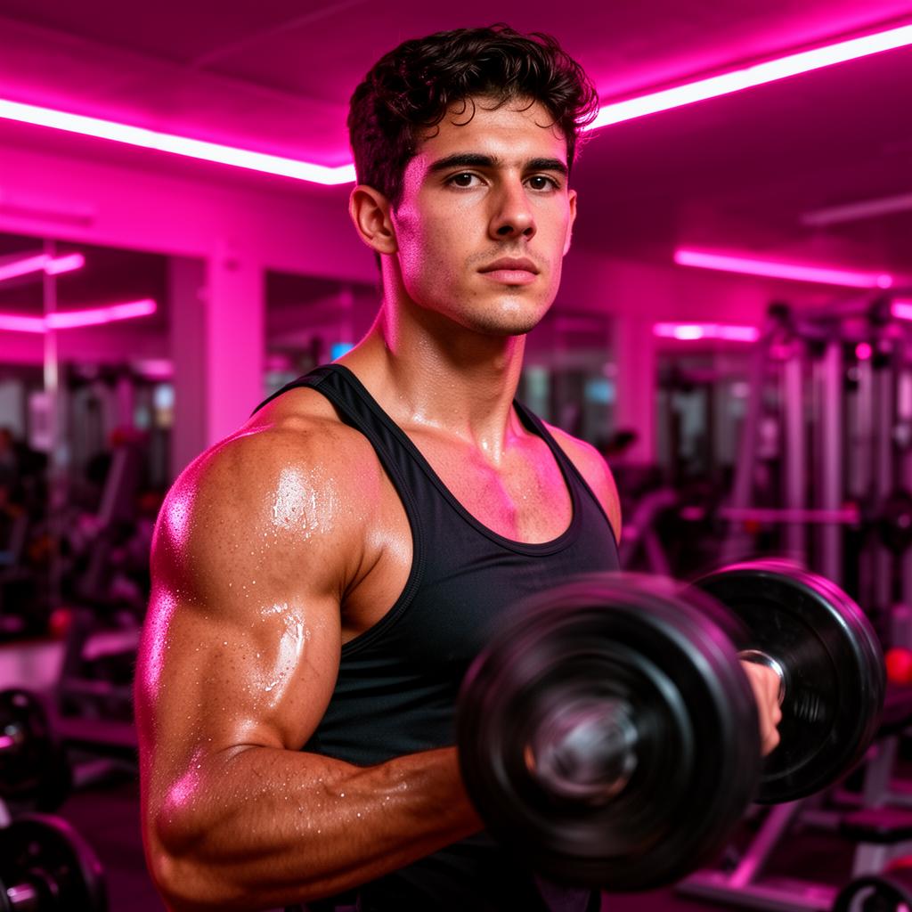 Influencer fitness en gimnasio